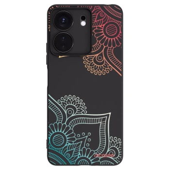 Picasee Μαύρη θήκη σιλικόνης για Xiaomi Redmi 13C 4G - Flowers pattern