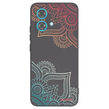 Picasee Μαύρη θήκη σιλικόνης για Motorola Edge 40 Neo - Flowers pattern
