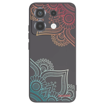 Picasee Μαύρη θήκη σιλικόνης για Xiaomi Poco X6 - Flowers pattern