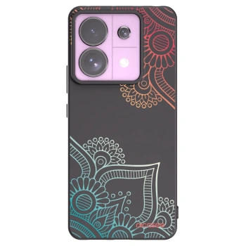 Picasee Μαύρη θήκη σιλικόνης για Xiaomi Redmi Note 13 Pro 5G - Flowers pattern
