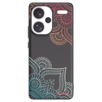 Picasee Μαύρη θήκη σιλικόνης για Xiaomi Redmi Note 13 Pro+ 5G - Flowers pattern