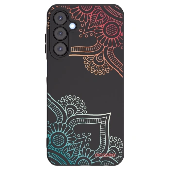 Picasee Μαύρη θήκη σιλικόνης για Samsung Galaxy A25 A256B 5G - Flowers pattern