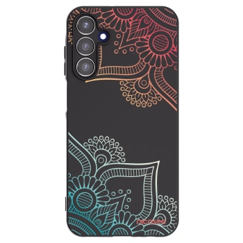Picasee Μαύρη θήκη σιλικόνης για Samsung Galaxy A15 A155F 4G - Flowers pattern