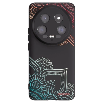 Picasee Μαύρη θήκη σιλικόνης για Xiaomi 14 Ultra - Flowers pattern