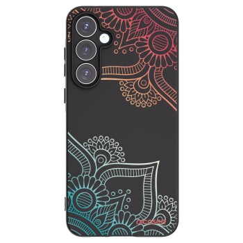 Picasee Μαύρη θήκη σιλικόνης για Samsung Galaxy A55 5G A556B - Flowers pattern