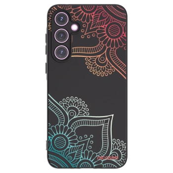 Picasee Μαύρη θήκη σιλικόνης για Samsung Galaxy A35 5G A356B - Flowers pattern