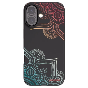 Picasee Μαύρη θήκη σιλικόνης για Apple iPhone 16 - Flowers pattern
