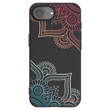 Picasee Μαύρη θήκη σιλικόνης για Apple iPhone 16e - Flowers pattern