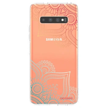 Picasee διαφανής θήκη σιλικόνης Samsung Galaxy S10 Plus G975 - Flowers pattern