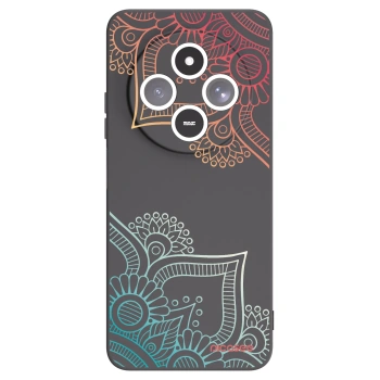 Picasee Μαύρη θήκη σιλικόνης για Xiaomi Redmi 14C - Flowers pattern