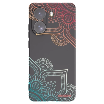 Picasee Μαύρη θήκη σιλικόνης για Xiaomi Poco X7 - Flowers pattern