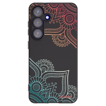Picasee Μαύρη θήκη σιλικόνης για Samsung Galaxy S25 5G - Flowers pattern