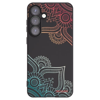 Picasee Μαύρη θήκη σιλικόνης για Samsung Galaxy S25+ 5G - Flowers pattern