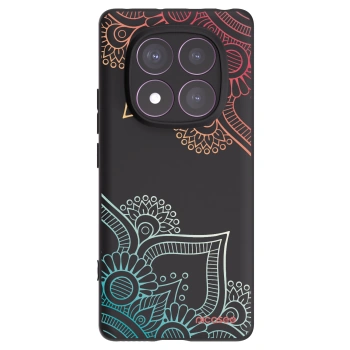 Picasee Μαύρη θήκη σιλικόνης για Xiaomi Redmi Note 14 Pro 4G - Flowers pattern