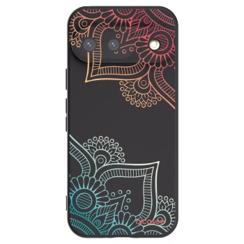 Picasee Μαύρη θήκη σιλικόνης για Google Pixel 9 - Flowers pattern