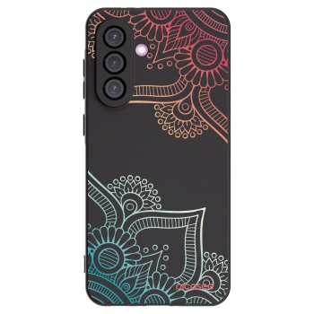 Picasee Μαύρη θήκη σιλικόνης για Samsung Galaxy A56 5G A566B - Flowers pattern