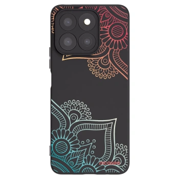 Picasee Μαύρη θήκη σιλικόνης για Honor X8c - Flowers pattern