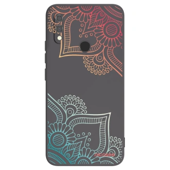 Picasee Μαύρη θήκη σιλικόνης για Xiaomi Redmi Note 7 - Flowers pattern