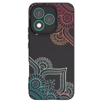 Picasee Μαύρη θήκη σιλικόνης για Honor 400 Lite 5G - Flowers pattern