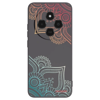 Picasee Μαύρη θήκη σιλικόνης για Xiaomi Poco C75 - Flowers pattern
