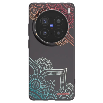 Picasee Μαύρη θήκη σιλικόνης για Vivo X200 Pro - Flowers pattern