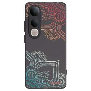 Picasee Μαύρη θήκη σιλικόνης για Vivo V50 Lite 5G - Flowers pattern
