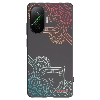 Picasee Μαύρη θήκη σιλικόνης για Xiaomi Poco F7 5G - Flowers pattern