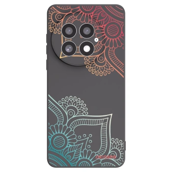 Picasee Μαύρη θήκη σιλικόνης για OnePlus 13 5G - Flowers pattern