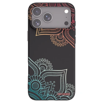 Picasee Μαύρη θήκη σιλικόνης για Apple iPhone 17 Pro Max - Flowers pattern