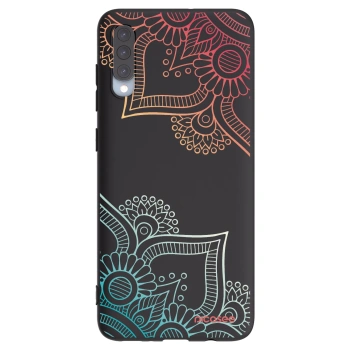 Picasee Μαύρη θήκη σιλικόνης για Samsung Galaxy A70 A705F - Flowers pattern
