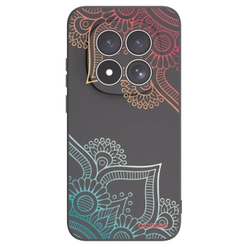 Picasee Μαύρη θήκη σιλικόνης για Xiaomi Redmi Note 15 Pro 4G - Flowers pattern