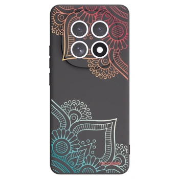 Picasee Μαύρη θήκη σιλικόνης για Xiaomi Redmi Note 15 - Flowers pattern