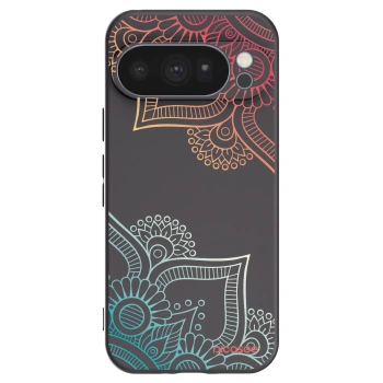 Picasee Μαύρη θήκη σιλικόνης για Google Pixel 10 Pro - Flowers pattern