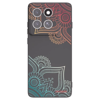 Picasee Μαύρη θήκη σιλικόνης για Motorola Edge 60 Fusion - Flowers pattern