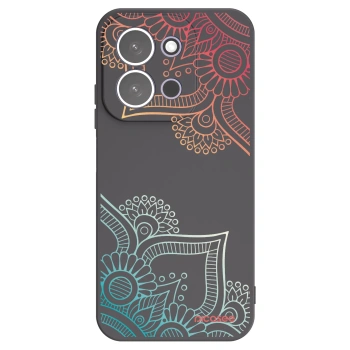 Picasee Μαύρη θήκη σιλικόνης για Xiaomi Redmi 15C 5G - Flowers pattern