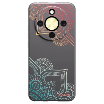 Picasee Μαύρη θήκη σιλικόνης για Honor Magic8 Lite 5G - Flowers pattern