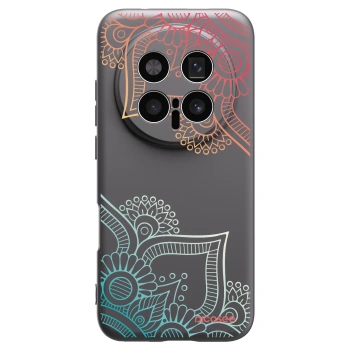 Picasee Μαύρη θήκη σιλικόνης για Honor Magic8 Pro 5G - Flowers pattern