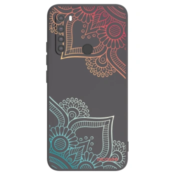 Picasee Μαύρη θήκη σιλικόνης για Xiaomi Redmi Note 8 - Flowers pattern