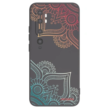 Picasee Μαύρη θήκη σιλικόνης για Xiaomi Mi Note 10 (Pro) - Flowers pattern