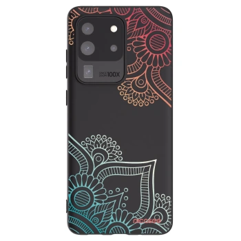 Picasee Μαύρη θήκη σιλικόνης για Samsung Galaxy S20 Ultra 5G G988F - Flowers pattern