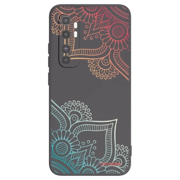Picasee Μαύρη θήκη σιλικόνης για Xiaomi Mi Note 10 Lite - Flowers pattern