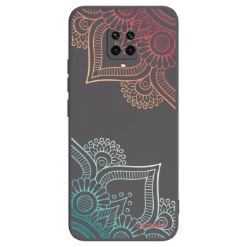 Picasee Μαύρη θήκη σιλικόνης για Xiaomi Redmi Note 9S - Flowers pattern