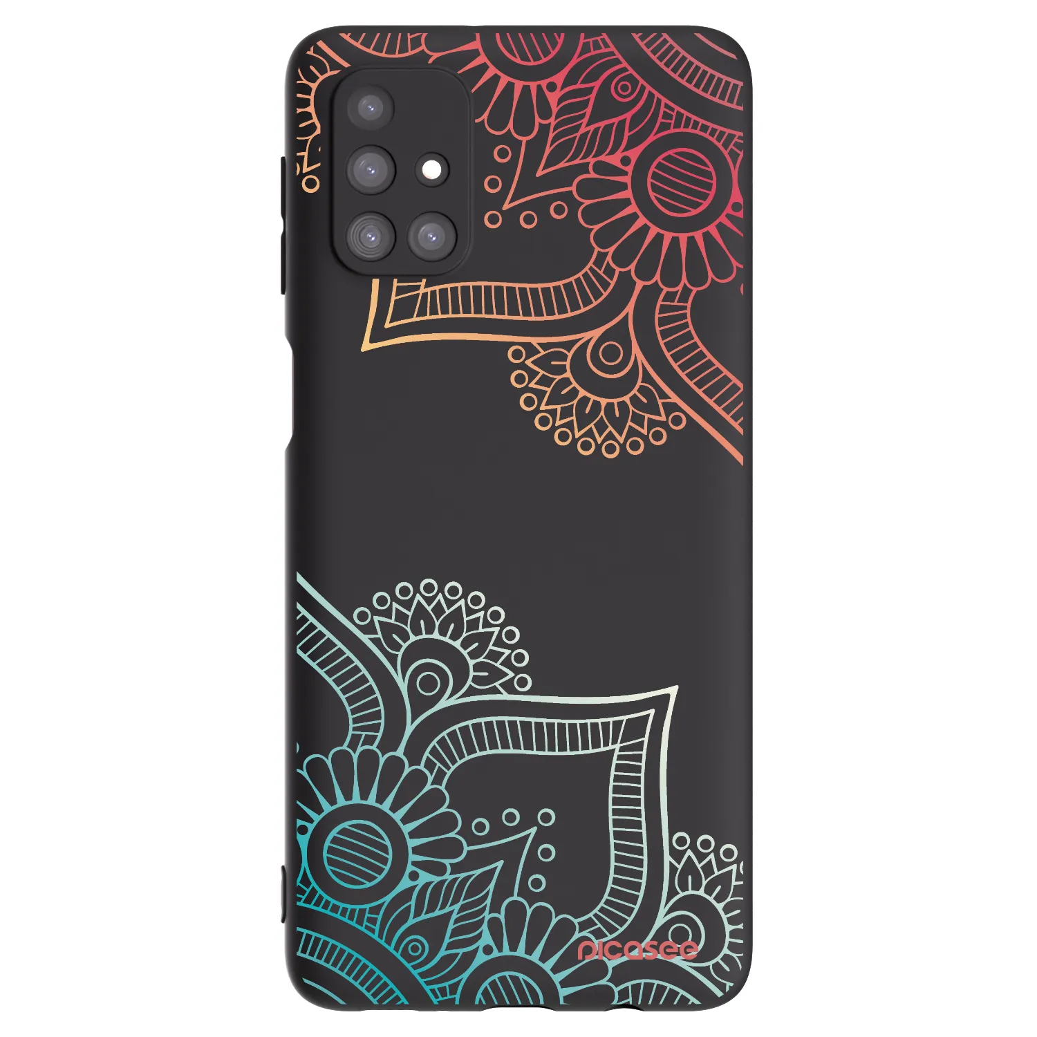 Picasee Μαύρη θήκη σιλικόνης για Samsung Galaxy M31s - Flowers pattern