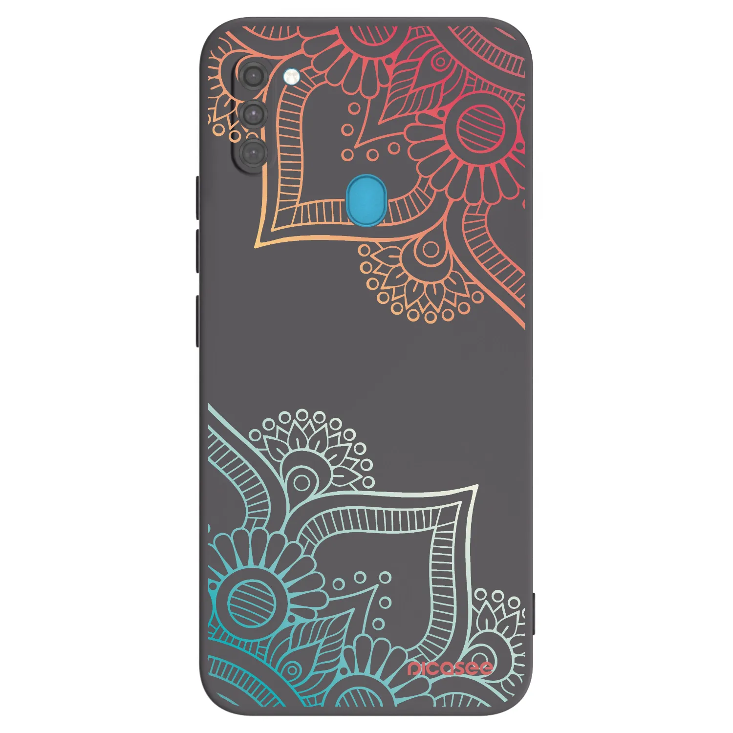 Picasee Μαύρη θήκη σιλικόνης για Samsung Galaxy M11 - Flowers pattern