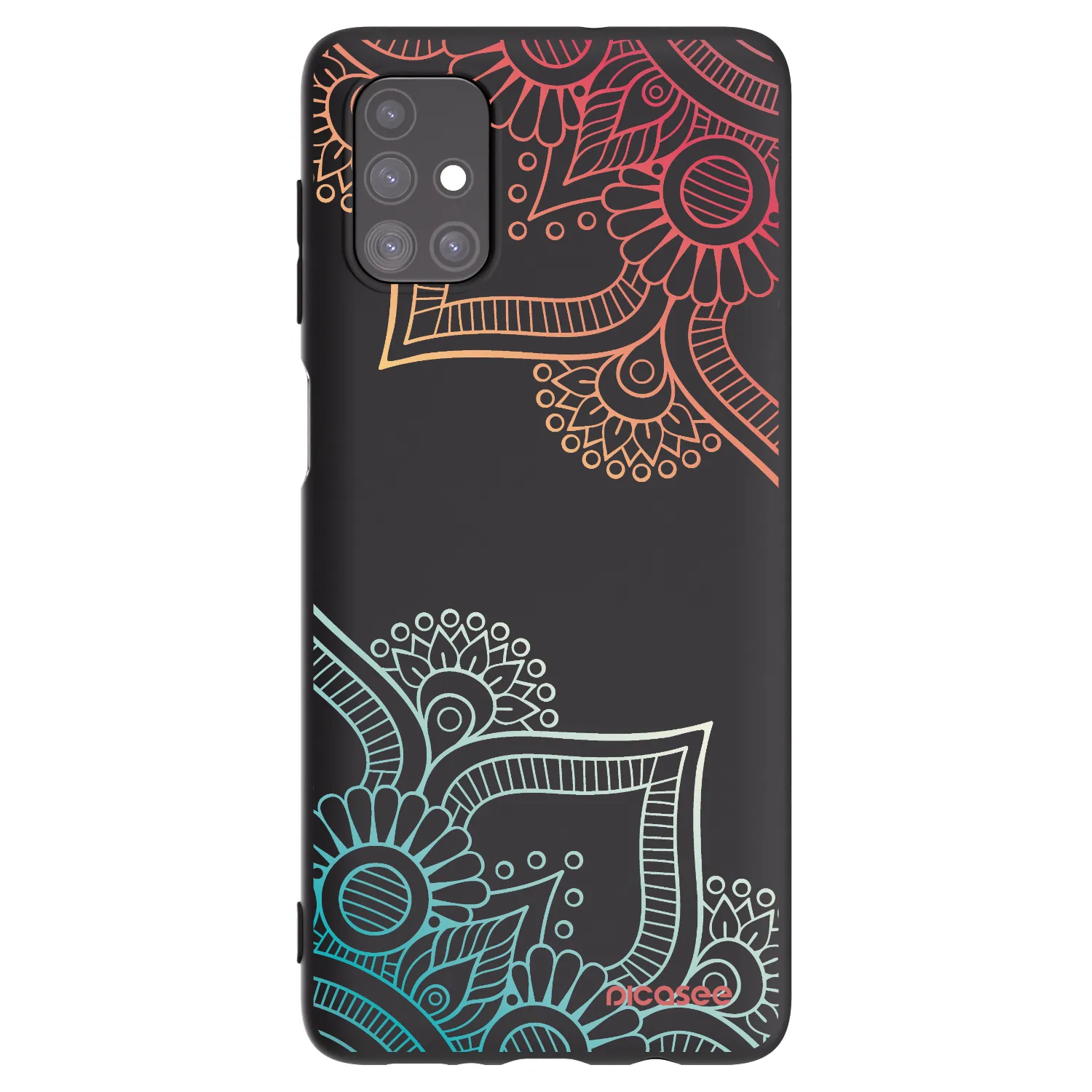 Picasee Μαύρη θήκη σιλικόνης για Samsung Galaxy M51 M515F - Flowers pattern