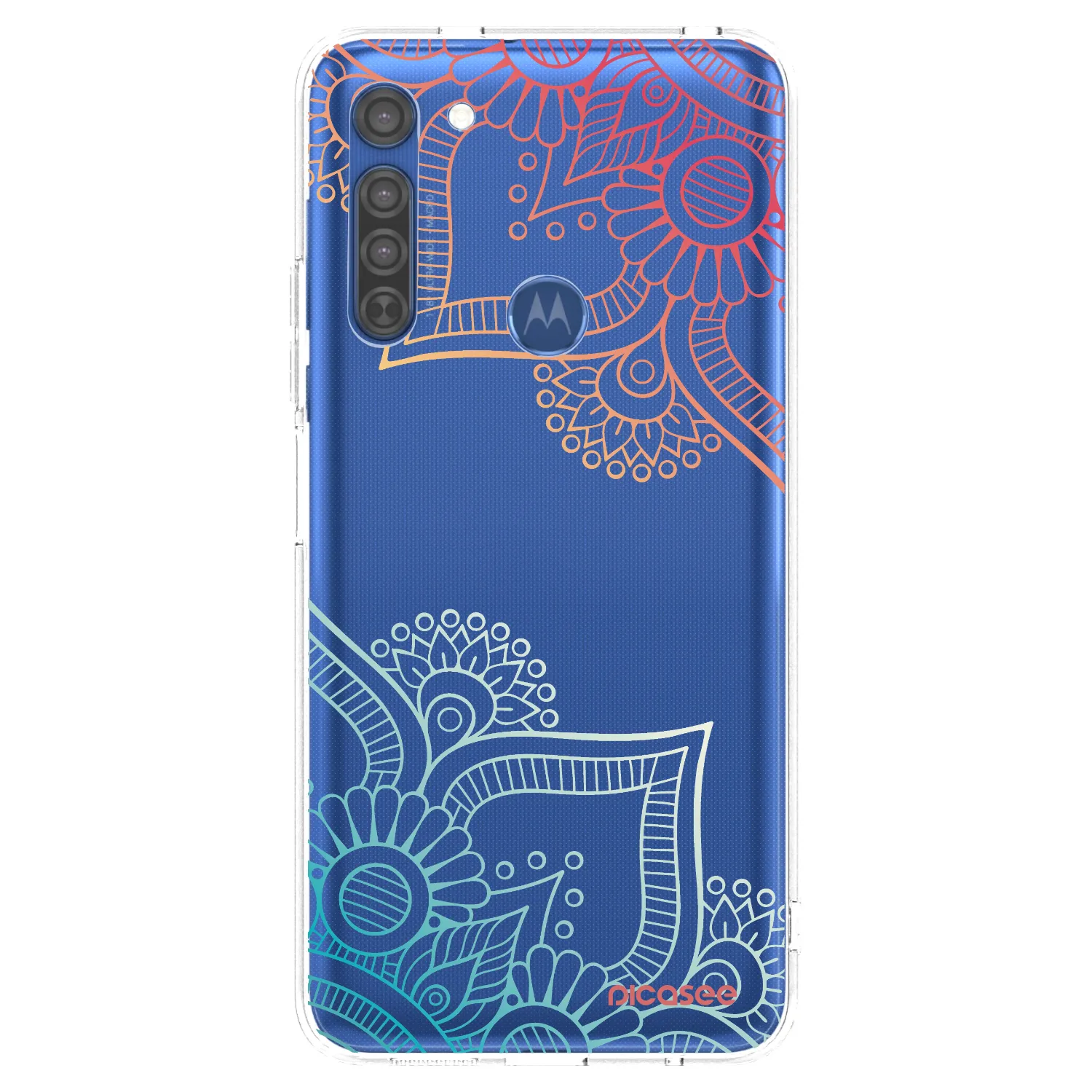 Picasee διαφανής θήκη σιλικόνης Motorola Moto G8 - Flowers pattern