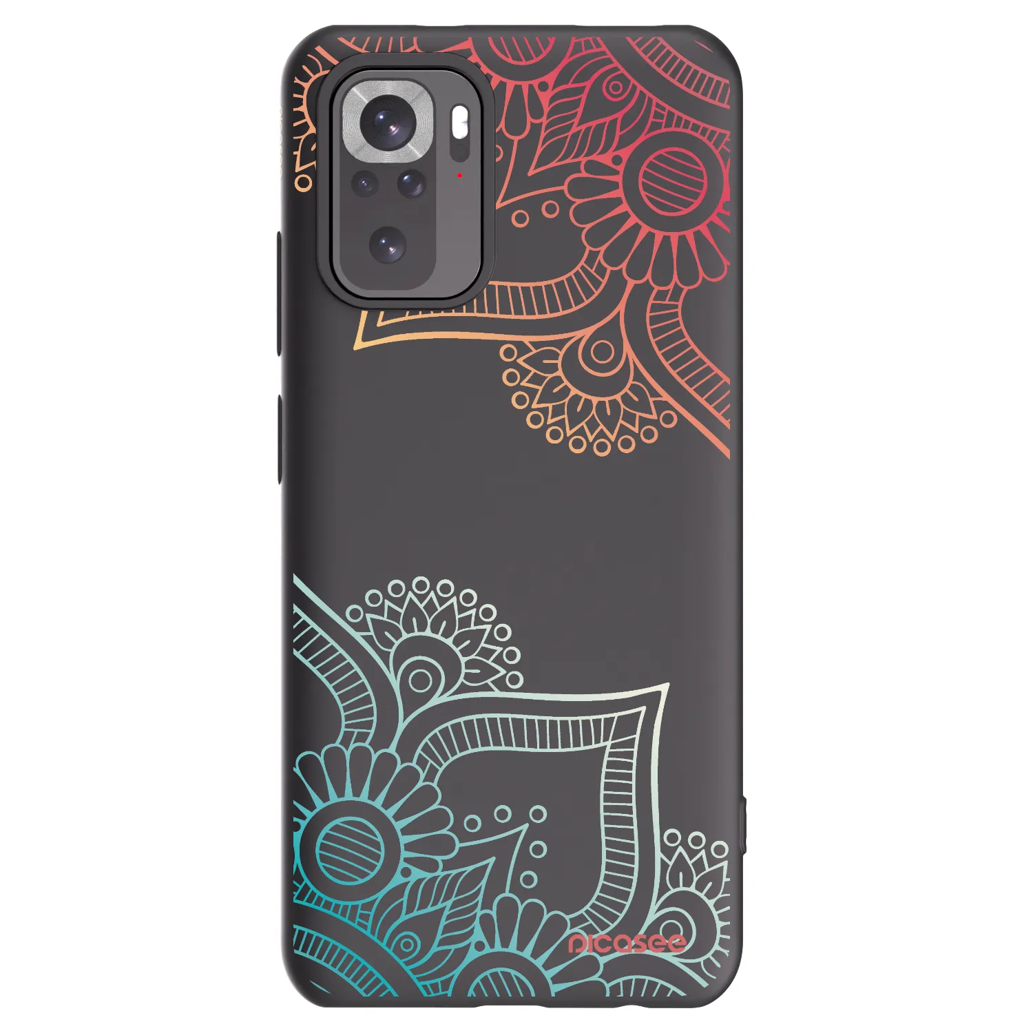 Picasee Μαύρη θήκη σιλικόνης για Xiaomi Redmi Note 10 - Flowers pattern