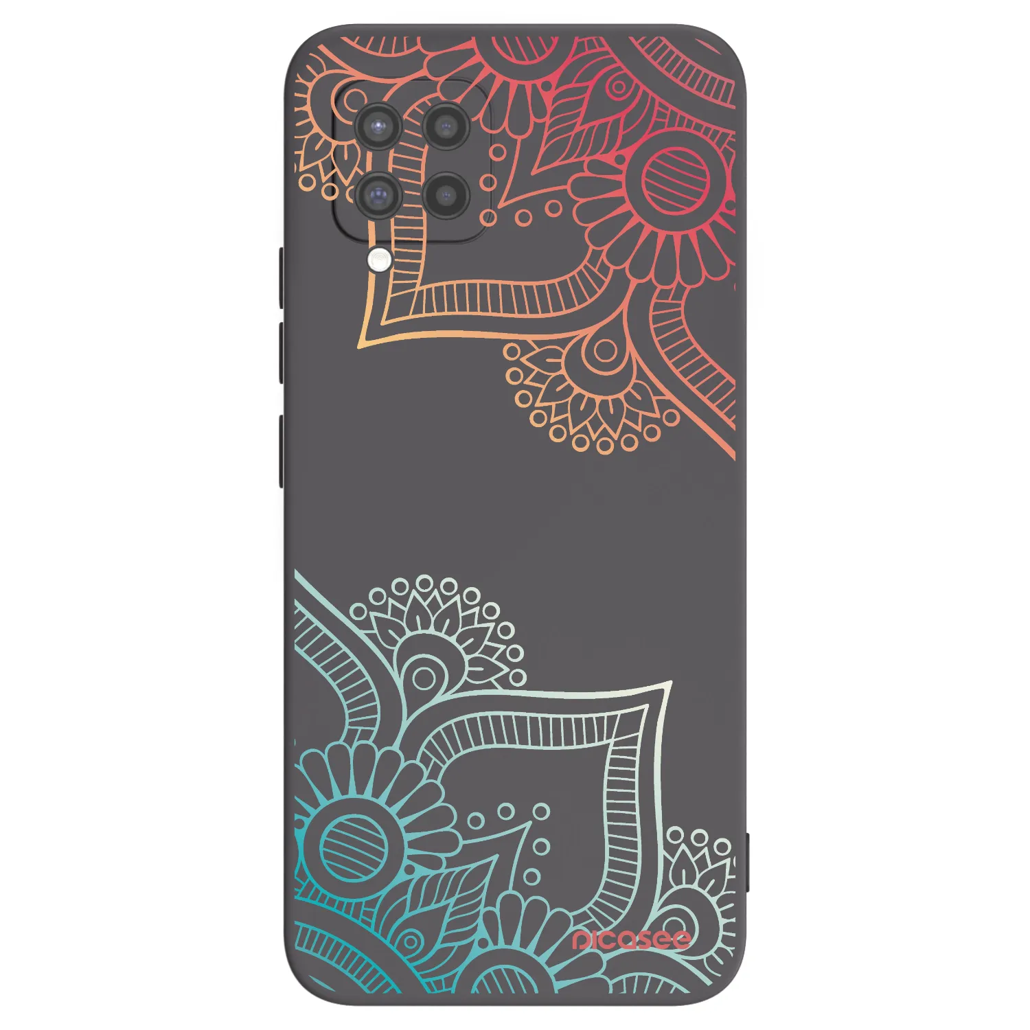 Picasee Μαύρη θήκη σιλικόνης για Samsung Galaxy A42 A426B - Flowers pattern