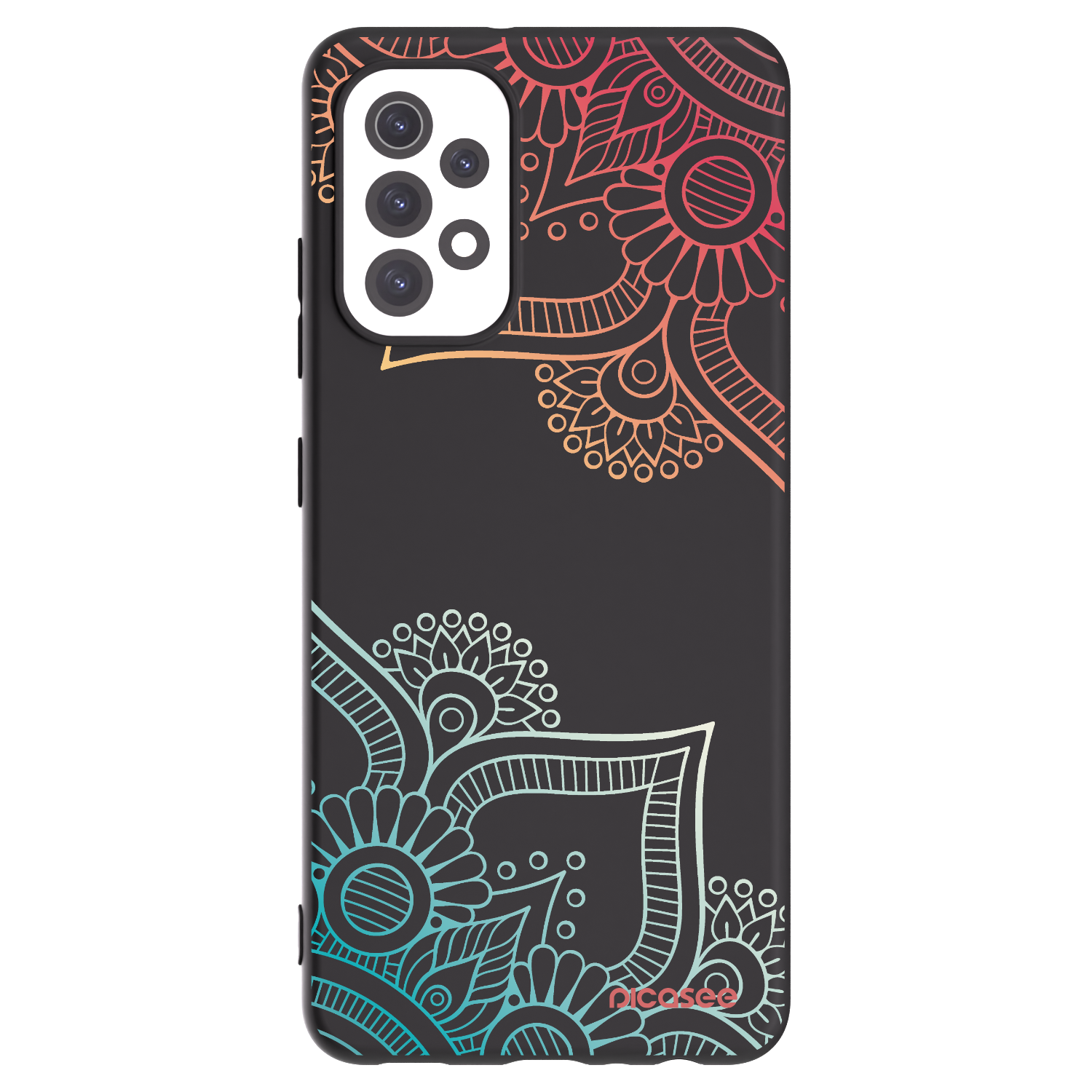 Picasee Μαύρη θήκη σιλικόνης για Samsung Galaxy A32 5G A326B - Flowers pattern