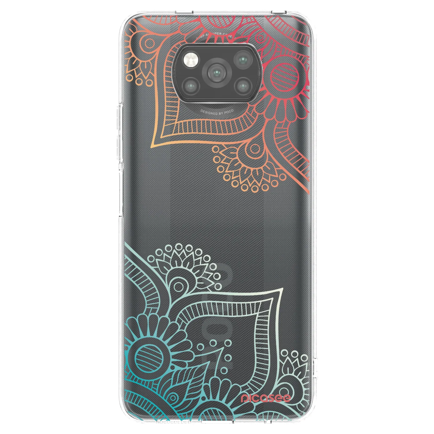 Picasee Μαύρη θήκη σιλικόνης για Xiaomi Poco X3 Pro - Flowers pattern